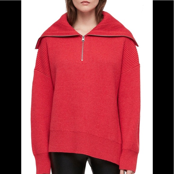 All Saints Sweaters - (Sold) ALLSAINTS Ami Roll Neck Sweater in Flamingo
